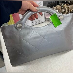 Chanel Clutch Elegant Silver Handbag Like New 😍